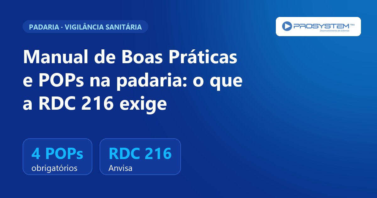 Manual de Boas Práticas e POPs na padaria: o que a RDC 216 exige